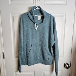 Reebok Cowl Neck‎ Sweat Shirt-Teal Fog-Women's M